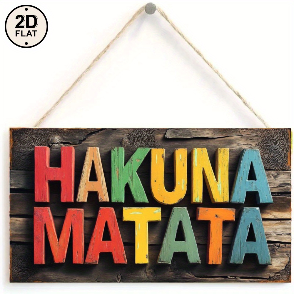 E-shop 2D Flach, 2D Flach 1 Stück Vintage Holzschild " " Inspirierende Wanddekoration - Mehrfarbiges Schriftdesign, Gealtertes Holz-Hängeschild,