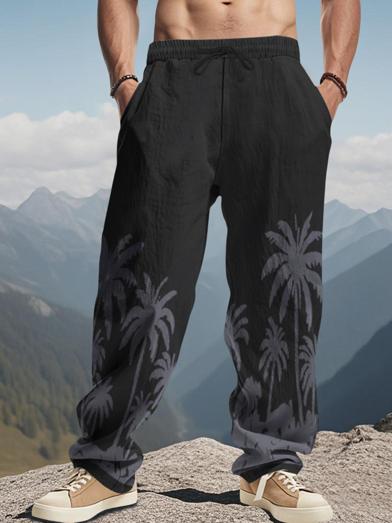 Men's Tear Away Pants Basketball Warm-up Track Pants Side