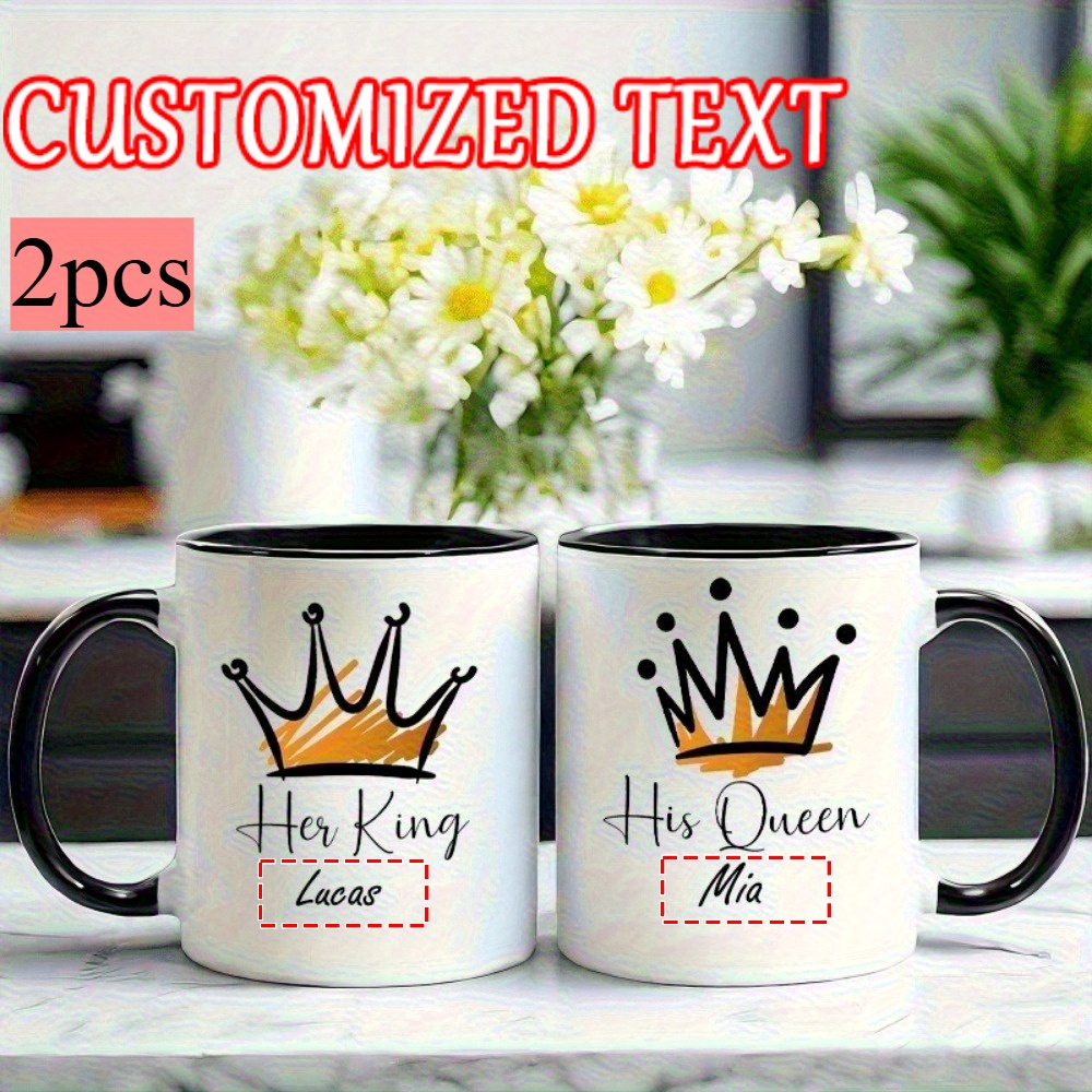 customizable set 2 king mugs personalized names - Temu Mauritius