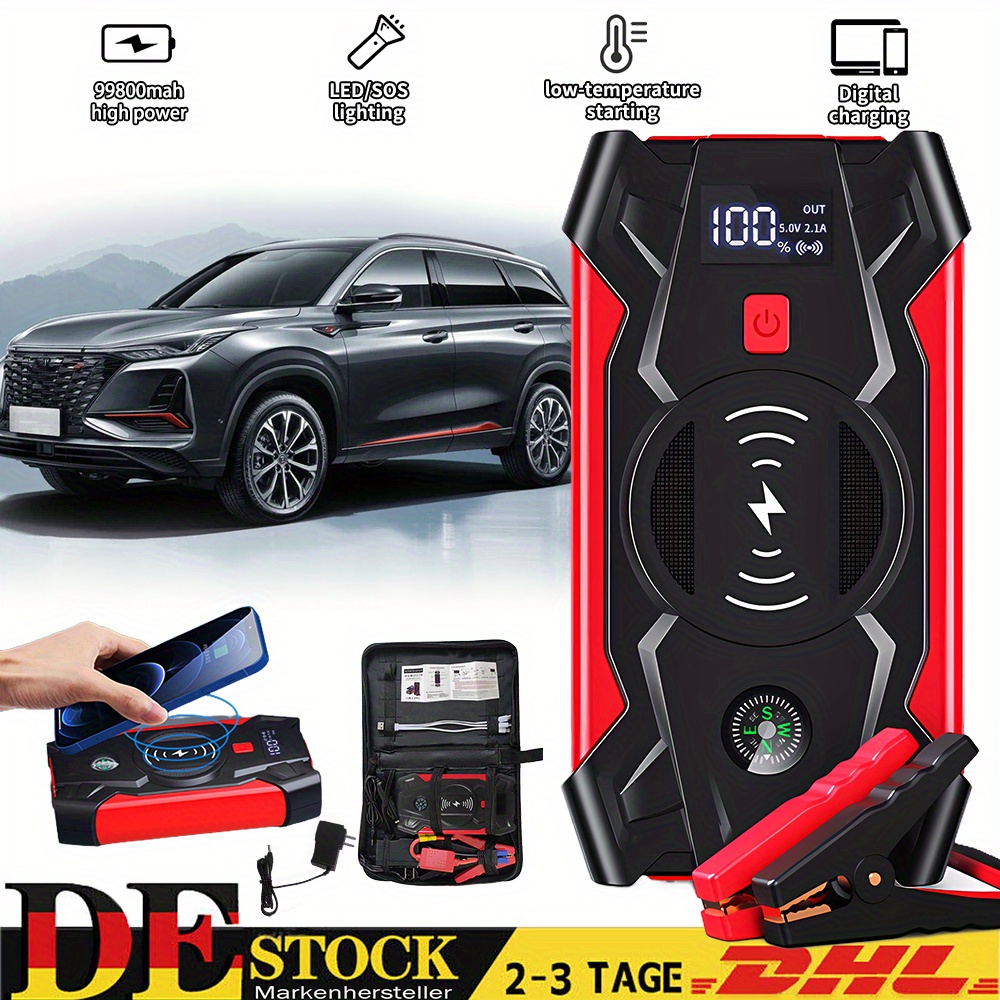 

Portable Car Jump Device Power Bank 99800mah Car Charger Emergency 12v 1200a Booster Starting Jump For Home Car Repair