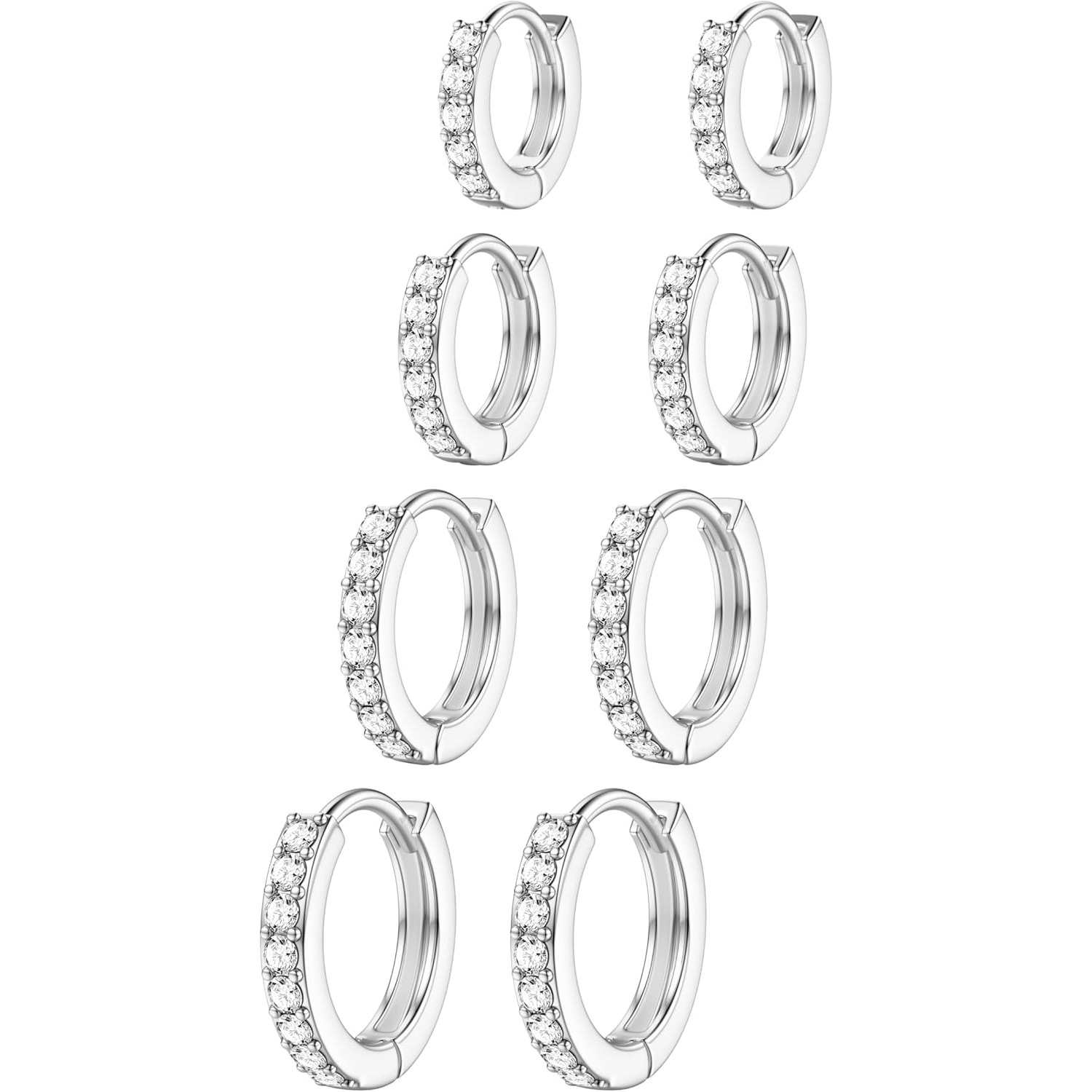 4pairs 20g Small Hoop Earrings Set For Women Hypoallergenic Earring Stack Cartilage Earrings Dainty Huggie Hoops Earrings For Multiple Piercing Lightweight