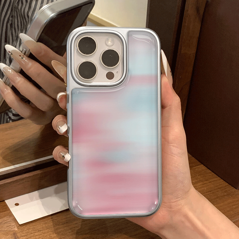 TEMU Phone Case: Powder Blue Gradient Pattern Case, Suitable For Iphone 17 Pro Max, Iphone 16 Pro/15/14/13 Pro/12/11, Drop-resistant, Simple And