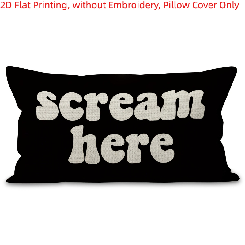 TEMU 1 pièce Housse de coussin humoristique Shriek - Taie d'oreiller drôle avec visage de Shriek, convient pour les pièces, la décoration, moderne,