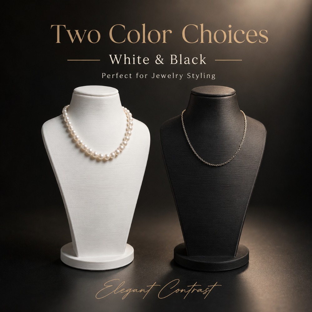 Minimalist Black and White Jewelry Bust Display Stand