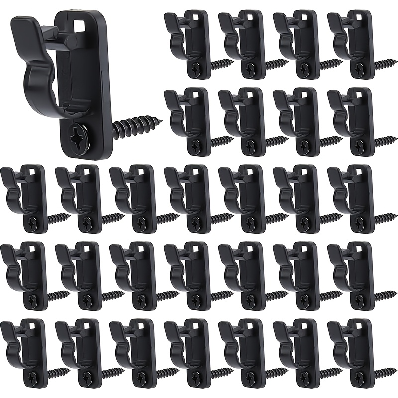 TEMU 50pcs/100pcs Garden String Light Hanging Kit With Screws And Hooks, Cable Clips For Outdoor Patio Lights, Holiday String Lights, Wall And Fence