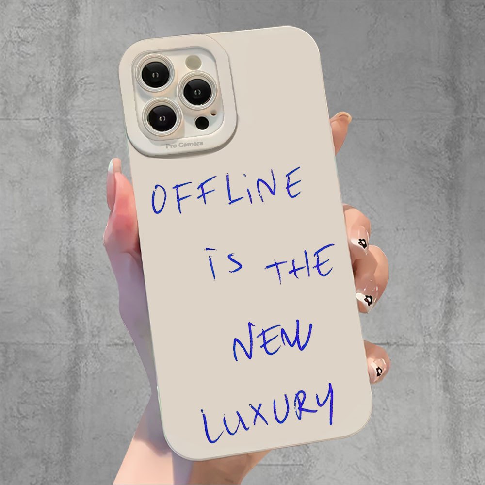 TEMU Custodia per telefono - OFFLINE � LUSSO, cover per cellulare con motivo, unisex, antiurto e anti-caduta, adatta per iPhone 17 16 15 14 13 12 11
