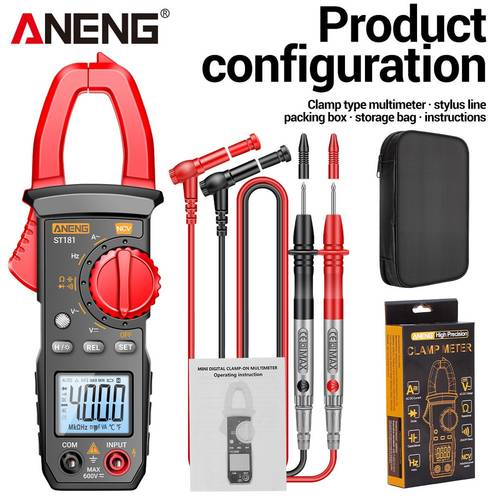 st181/st182 pinza multimetro intelligente 400a misuratore ac 600v tester di tensione 4000 conteggi strumenti per auto amp hz capacità ncv ohm senza batteria