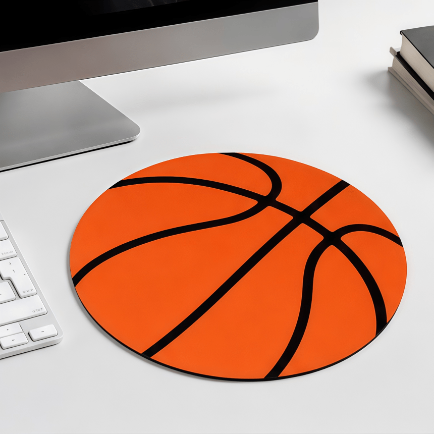 TEMU Compact Basketball Round Mouse Pad - Lightweight, Easy To Carry. Stylish Mini Mat Ideal For Home, Office And Gaming, Perfectly Sized For Small