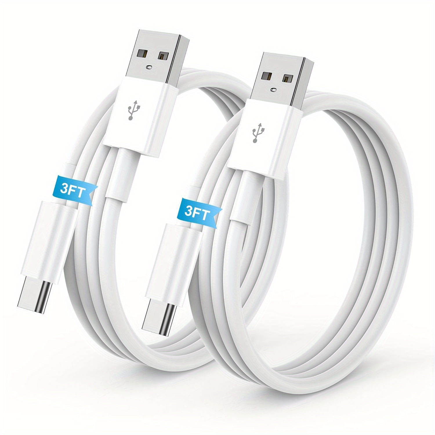 Image of 2packs Usb A To Usb C Cable For Iphone 17 Charger Cable, 3/6/10ft Type C Fast Charge Cord, For Iphone 17 Charger Fast Charging Cable With Iphone 17/16/15pro/plus/pro Max, Air Mini