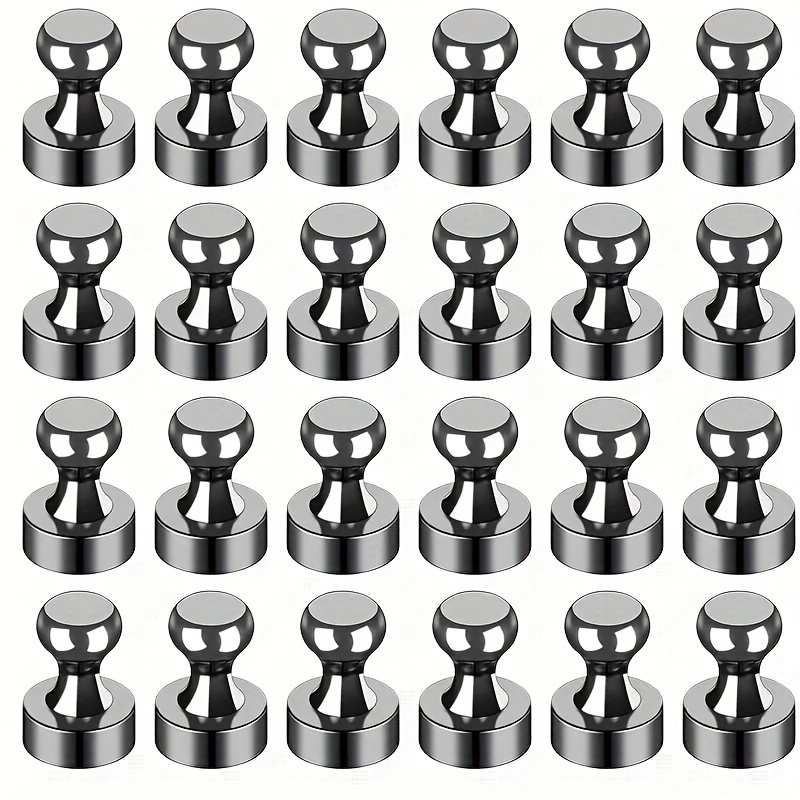 

9pcs Black Neodymium Push Pin Magnets - For Office, Kitchen, And Map Use On Refrigerators And Whiteboards