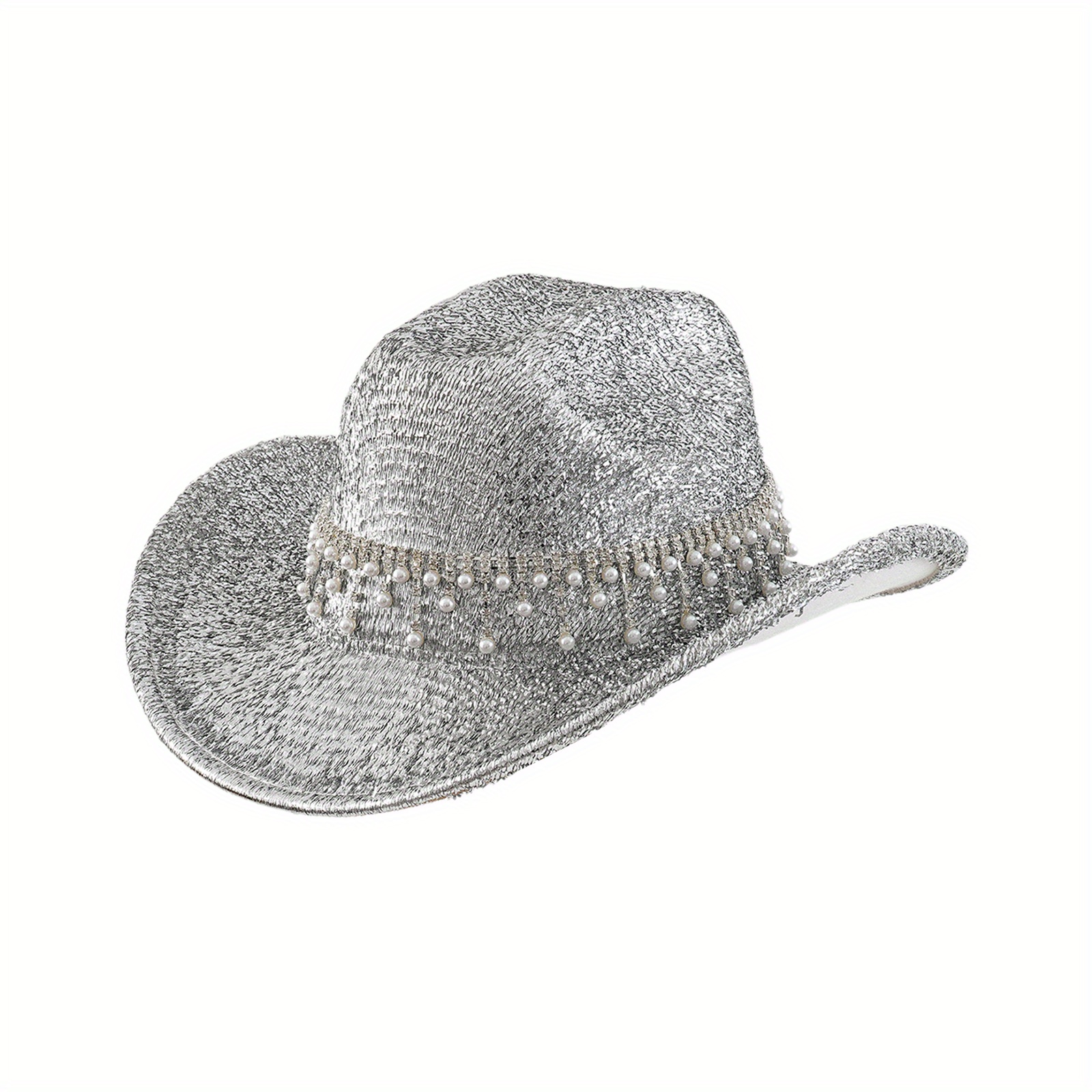 women men sparkly cowgirl hat fedora hats wedding cap for 