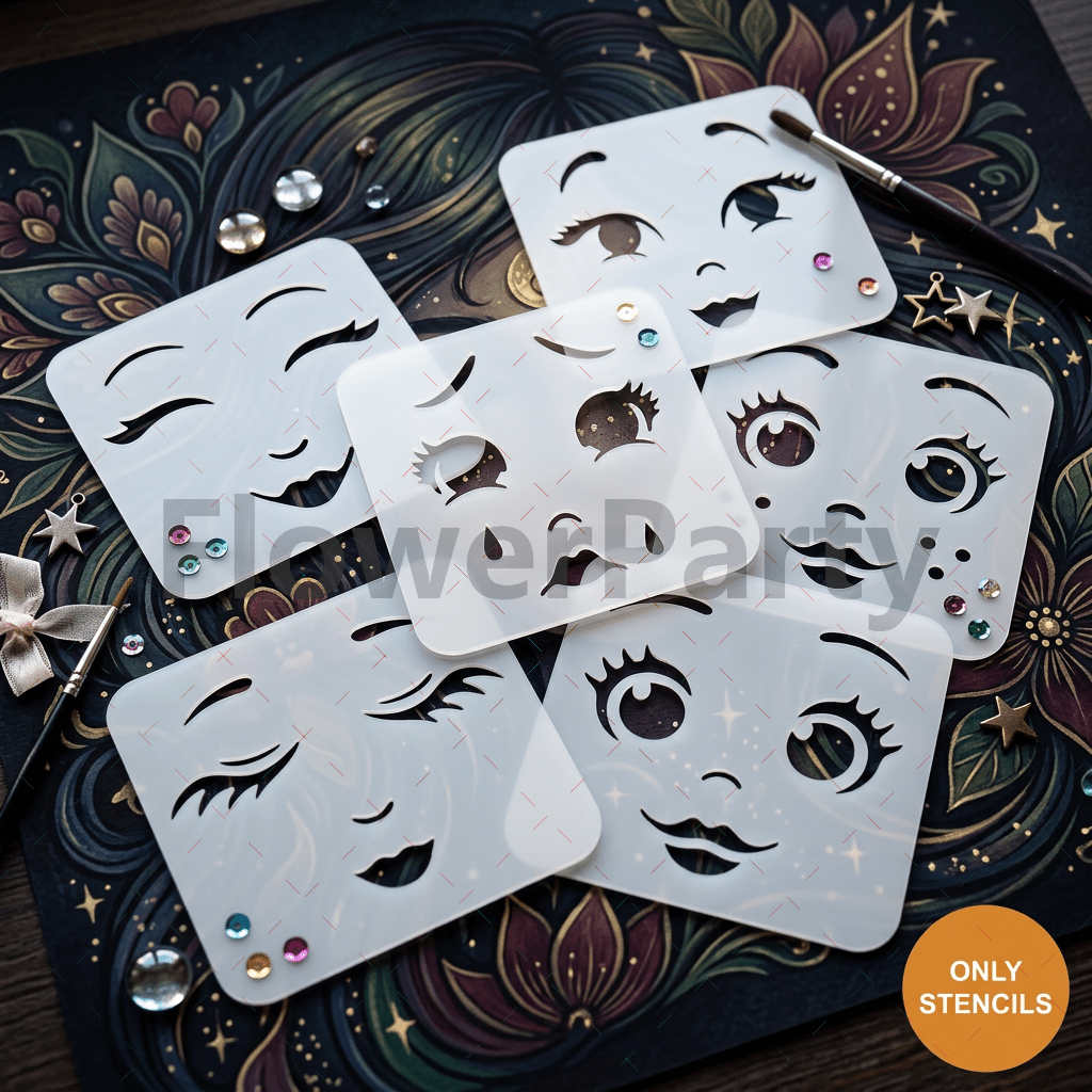 TEMU 6pcs/set Pochoirs Visage Réutilisables Modèles de Peinture pour Art Artisanat Journal Scrapbooking Peinture Murrale Décoration de Tissu Faciales