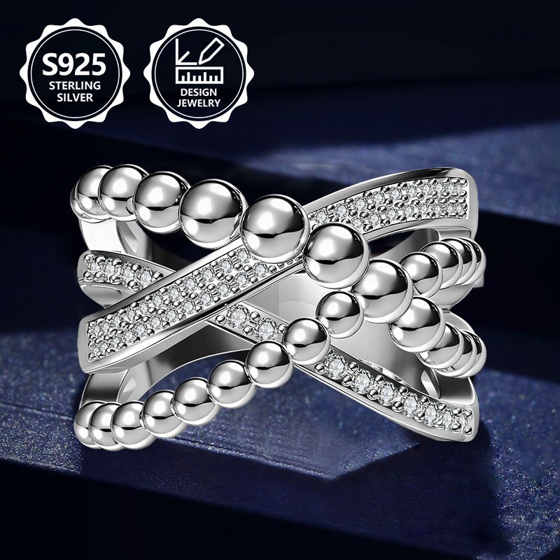 A Beautiful Sterling ' Fashion Ring, Elegant And Fashionable, With A Of . A Perfect Ladies' Jewelry Ring Suitable For Vacation Trips, Daily Wear, And As A Wonderful Commemorative Gift For . Made