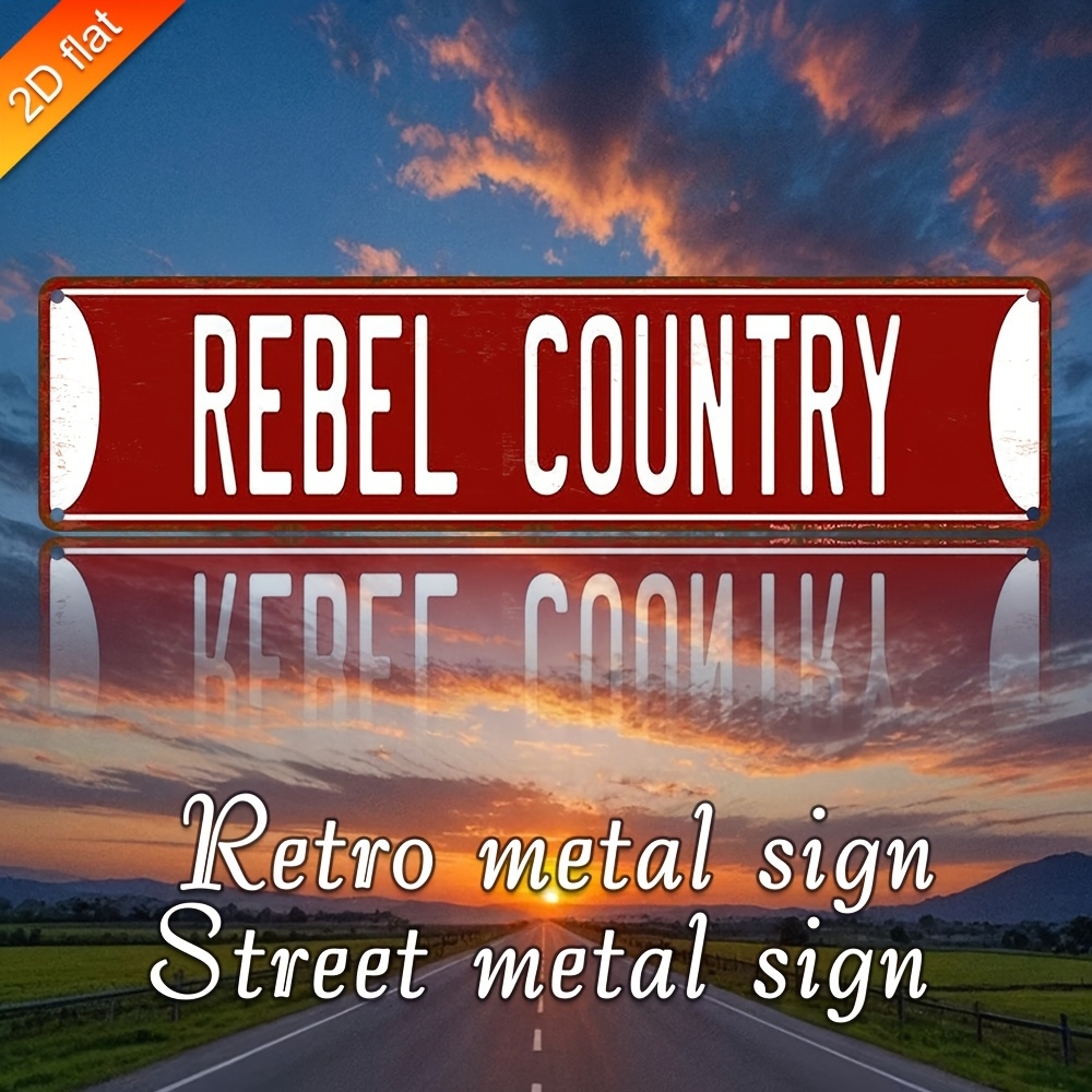 TEMU 2d Flat, 1pc Vintage Country Metal Sign- Retro Aluminum Wall Art 16*4 Inch, Printed Durable Indoor/ Outdoor Decor Restaurant, Holiday& Room