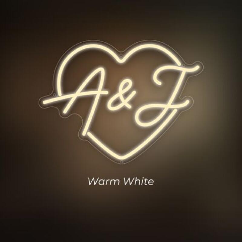 TEMU Customizable Led Neon Signs - Heart-shaped Usb-powered Wall Lights With Adjustable Brightness, Personalized Text Home Decorations, Wedding,