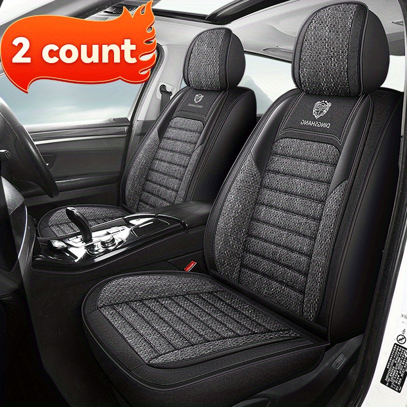TEMU Row Car Seat Separate Headrest Linen Full Cover Breathable Wear-resistant Universal Auto Interior Cushion Car Seat Covers 5 Colors For Most Suv,