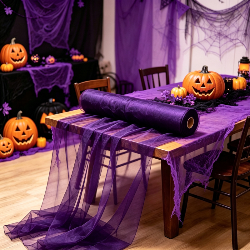 TEMU Tissu Tulle Violet Foncé, Taille 72 X 5257Cm - Idéal pour Décorations de Mariage Luxueuses, Décoration d'Halloween, Rideaux de Décoration de