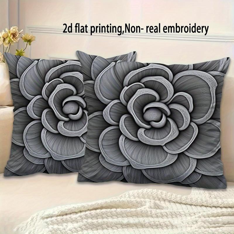 TEMU 2pcs " Design Pillow Covers - 3d Effect, Set Of 2" Short Plush Pillowcase, 17.7 Inches X 17.7 Inches, Without Pillow Core, Single-sided Printed,