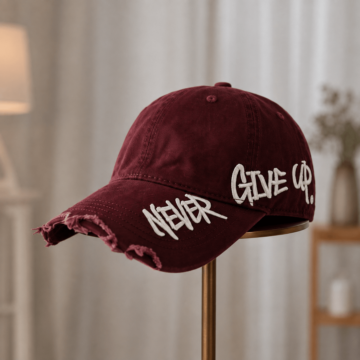TEMU 1pc Meirunsen Vintage Distressed Baseball Cap With Embroidered - Adjustable Dad Hat Suitable For &, Lightweight Retro Washed Curved Brim Cap,