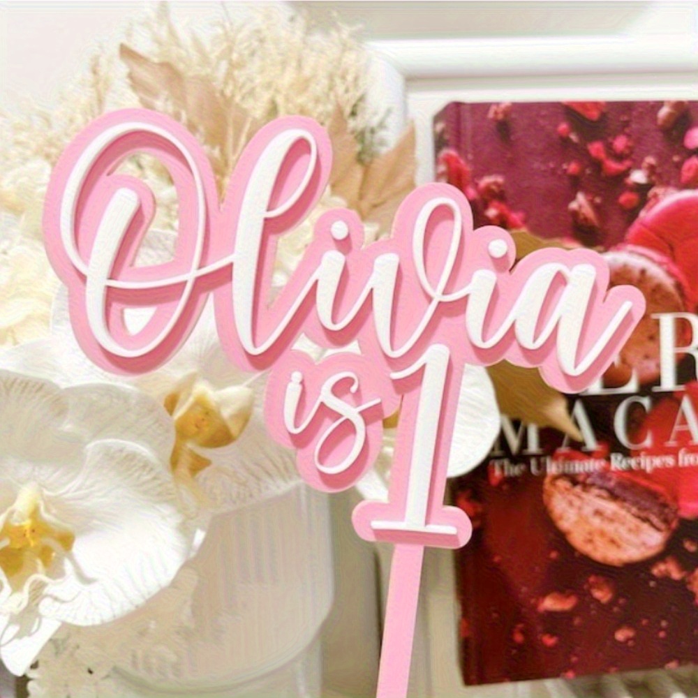 TEMU 1 pieza de decoración acrílica personalizada para pastel con personalizado - Boda, Día de la Madre, Graduación, Decoración para de , No necesita
