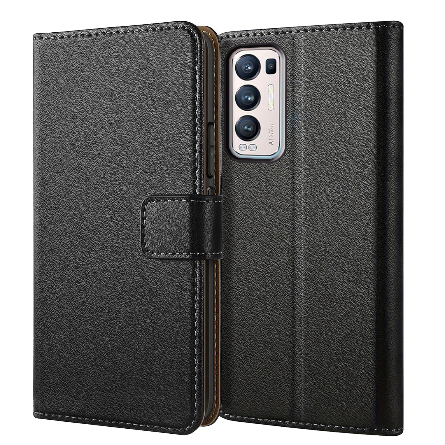TEMU Custodia per telefono - Custodia a portafoglio in per Oppo Find X3 Neo, con cavalletto e scomparto per carte per la protezione