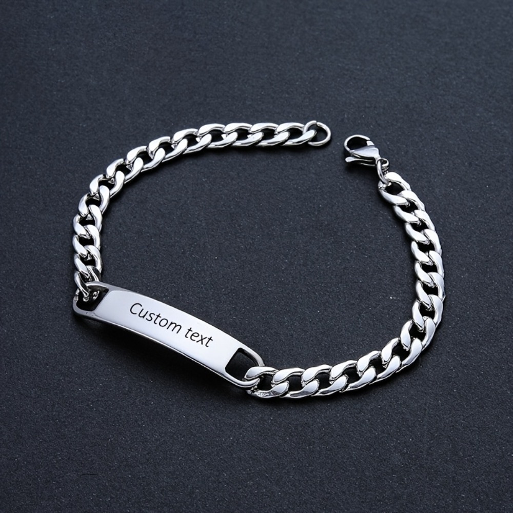 TEMU [customization] Personalized Fashion Bracelet - Custom Name Bracelet, Suitable For Casual Attire | Perfect Gift For Valentine's Day, Mother's