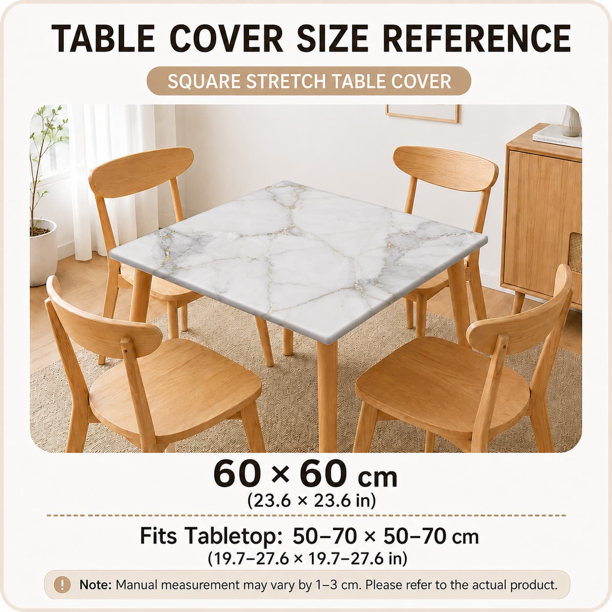 TEMU Nappe Créative Extensible Carrée et Rectangulaire Toutes Saisons, Motif Imprimé Numérique Marbre, 2 Styles, Extensible, Amovible, Convient pour