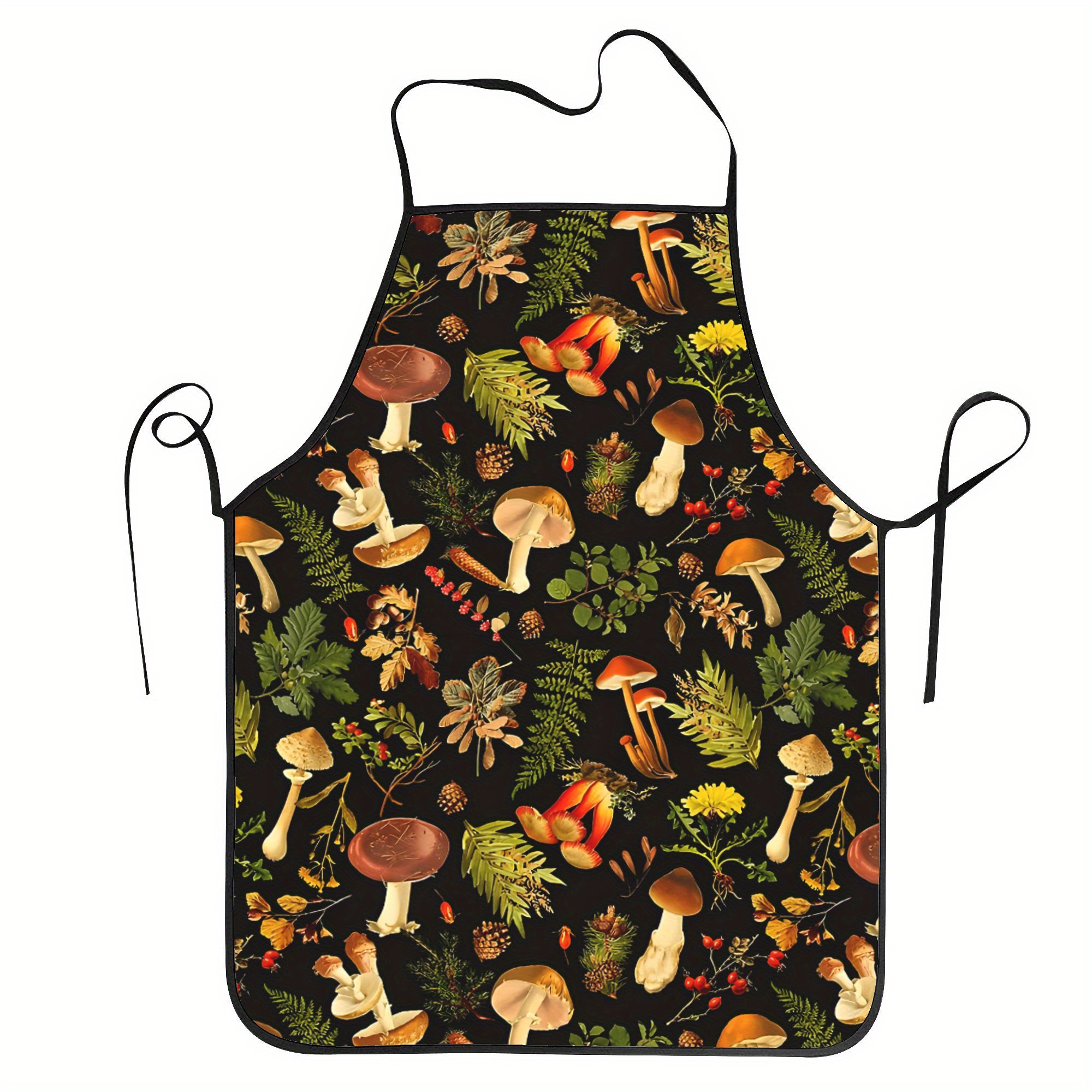 

Featuring A Vintage Mushroom Pattern Set In A , Chefs, , And Barbecue Enthusiasts, Complete With A Pocket For Kitchen Tools.