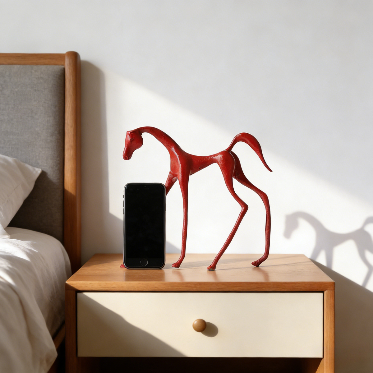A European-Style Minimalist Geometric Metal Horse Figurine | Hollow Artistic Soft Decoration for Living Room Or Office Desktop Display, Modern Decor