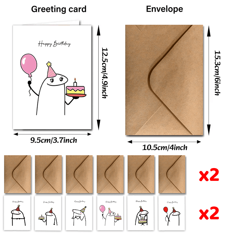 Set de 24 tarjetas de con sobres aptas - Con ilustraciones fáciles y divertidas de globos, tarjetas también se pueden…: retailer-supplied image