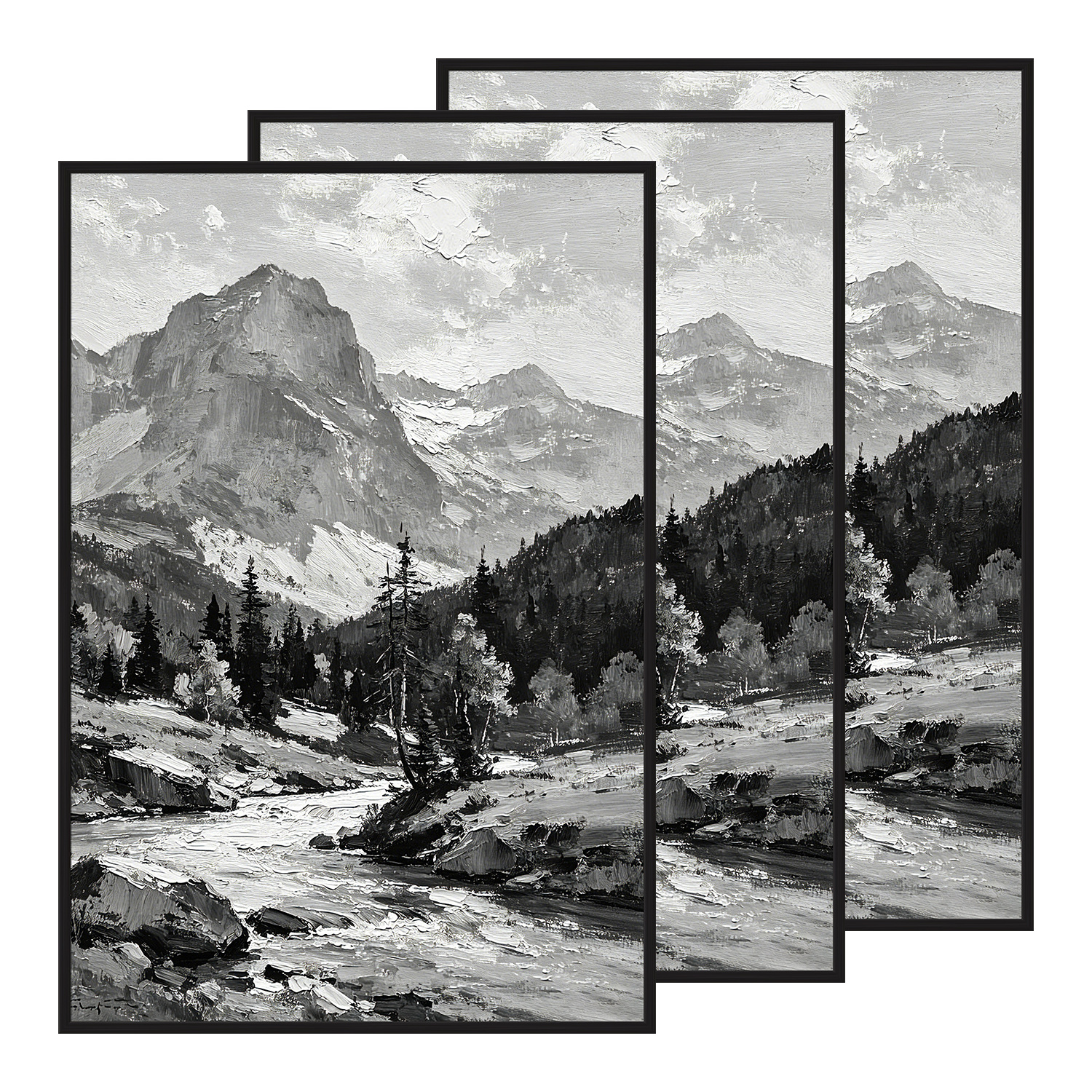 3-pack 50x70cm Black Decorative Wall Poster Board, Equipped With Insert Strips, Hung Horizontally Or , Living Room Home Ornament