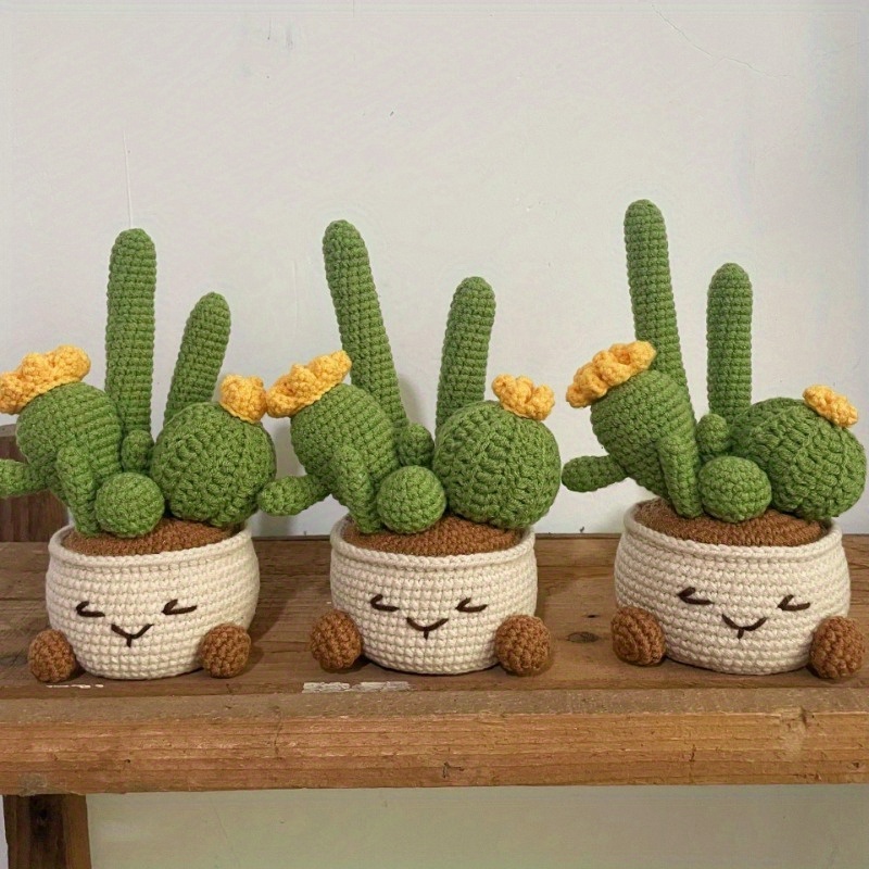 カクタスパーチ　手作り　ハンドメイド handmade crochet cactus potted plant green - Temu Mexico
