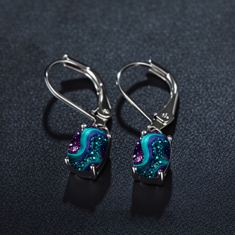 TEMU 2pcs Abstract Wave Earrings Turquoise Swirl Earrings Pattern Earrings Earrings Pendant Earrings Bubble Earrings Jewelry Accessories Unique