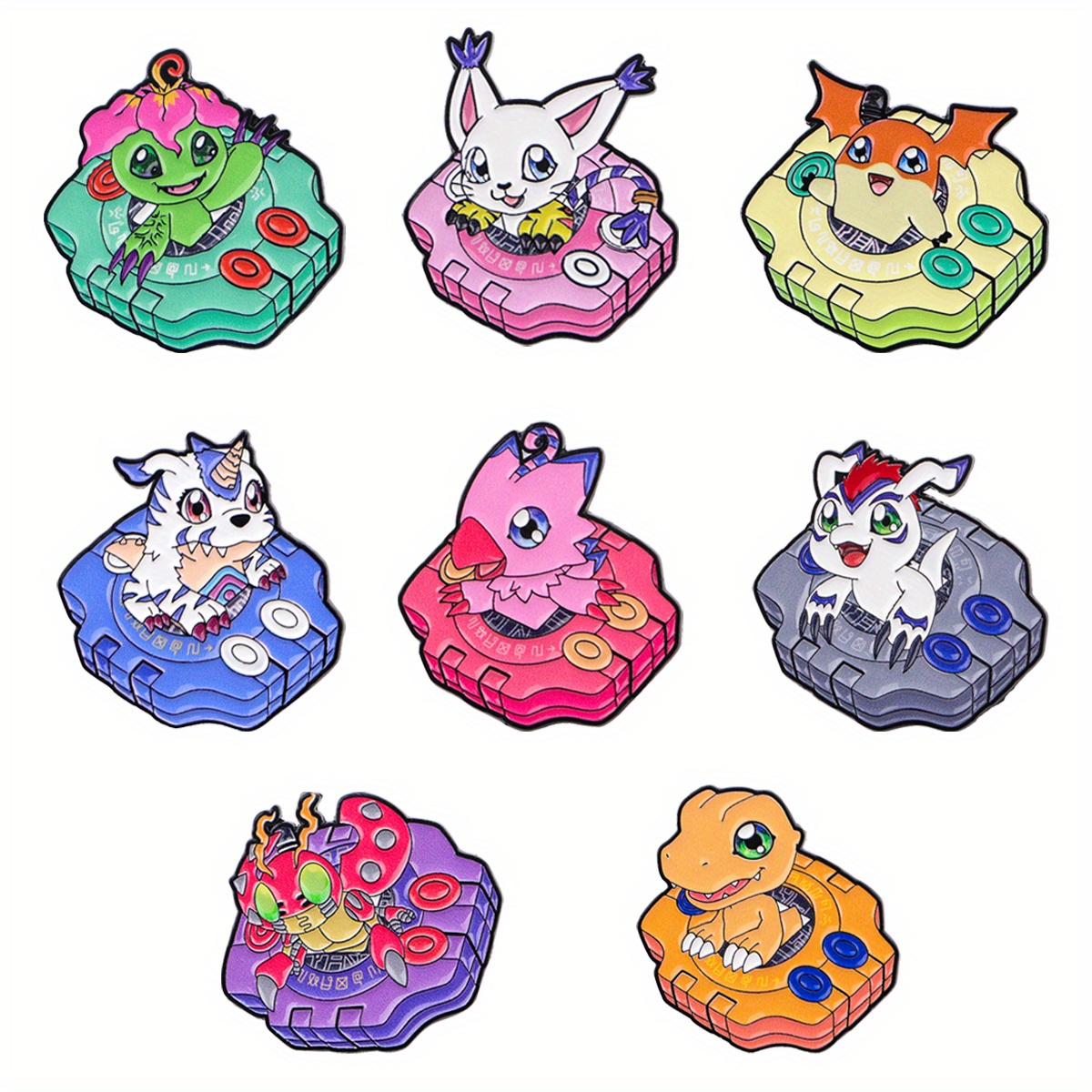 E-shop 8 Stück Niedliche Anime-Accessoires Anstecknadeln Cartoon Emaille-Pin für Rucksäcke Aktentaschen Abzeichen Abzeichen auf Rucksack Geschenk
