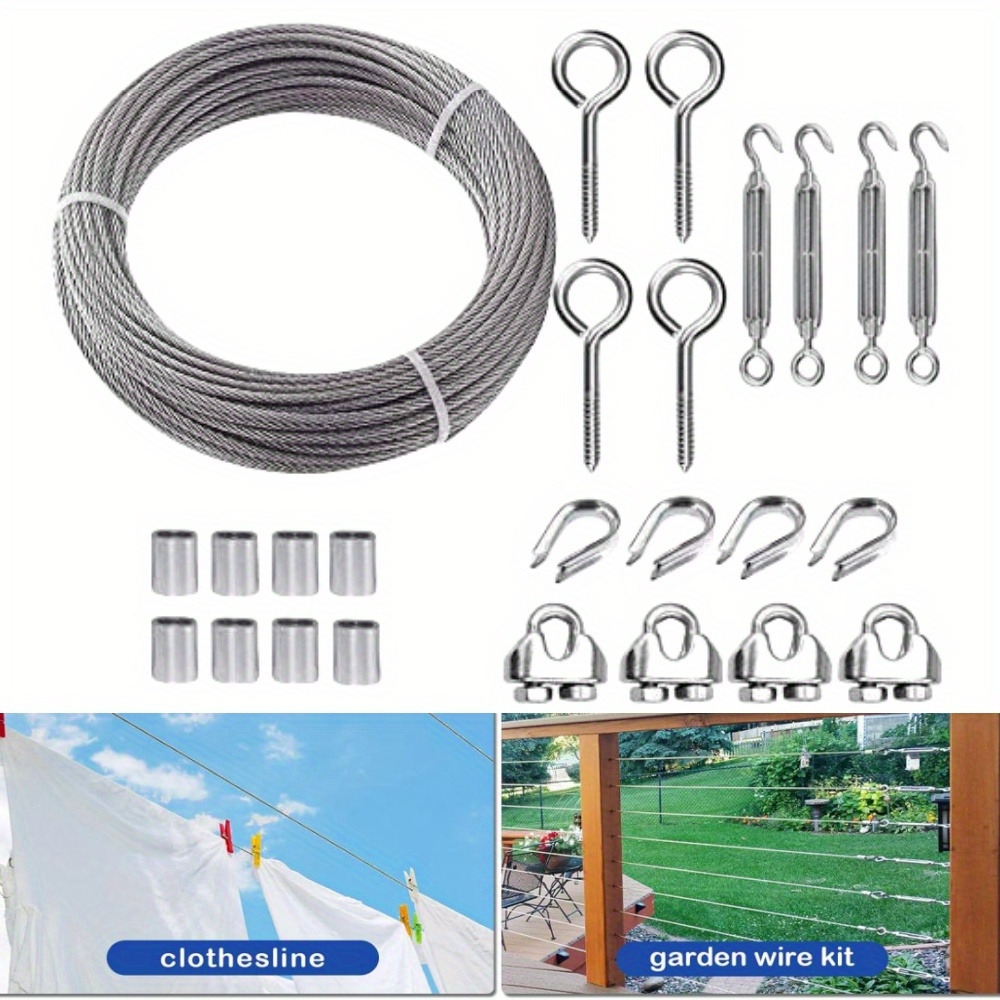 3mm 15m Stainless Steel Wire Rope With Strong Toughness 7*7 Weaving Construction Set