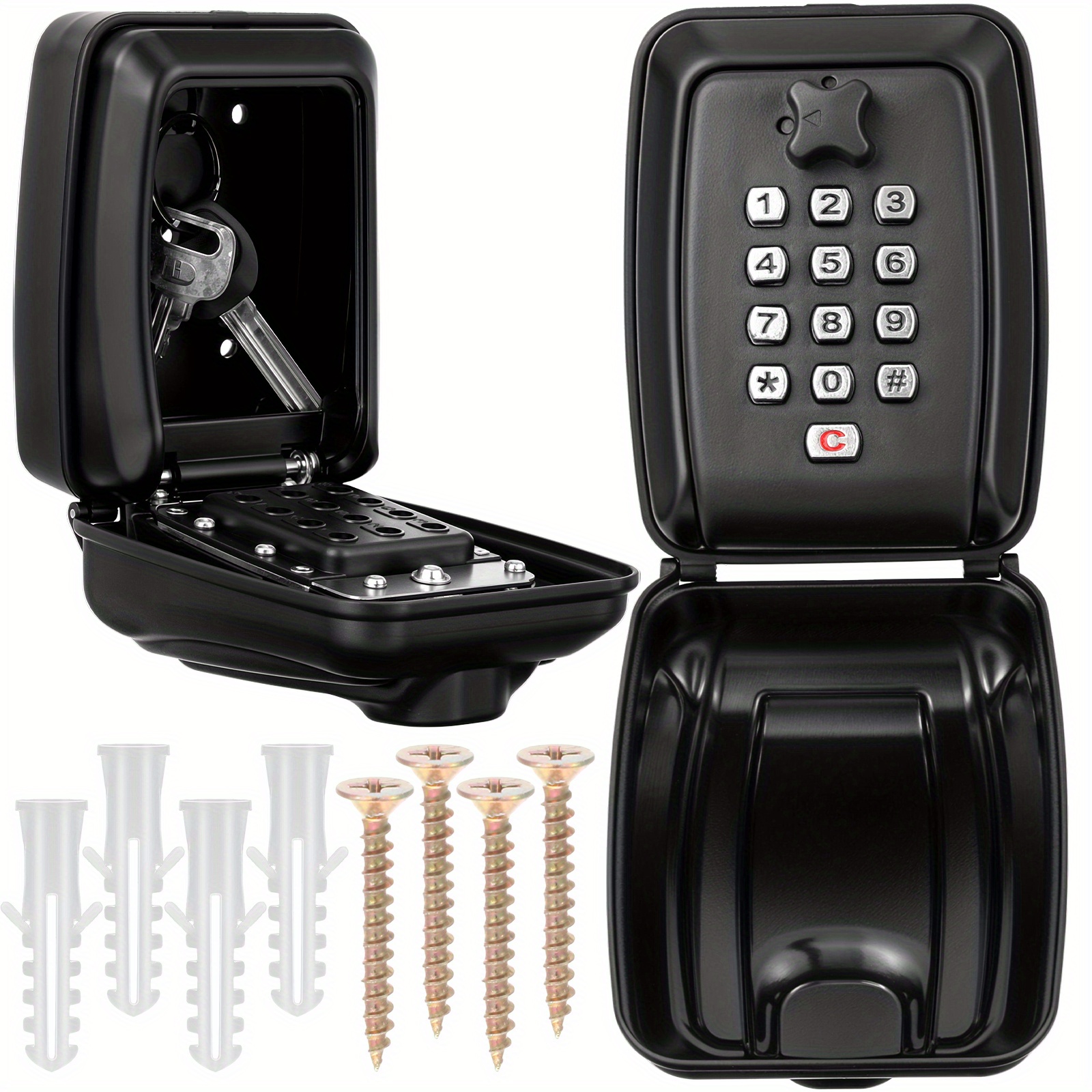 g14 black waterproof anti theft password key box wall mounted abs material 6 3 inch   essential
