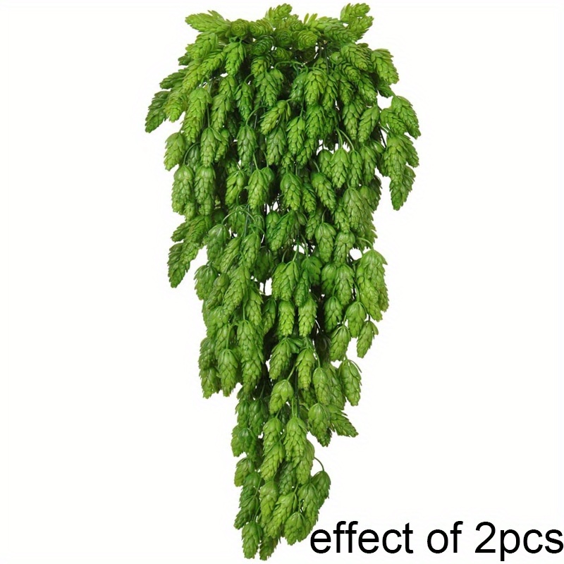 Image of 2pcs Faux Pine Needle Hop Garland | Hanging Greenery Decor For Christmas Party Centerpiece & Festive Atmosphere Accent