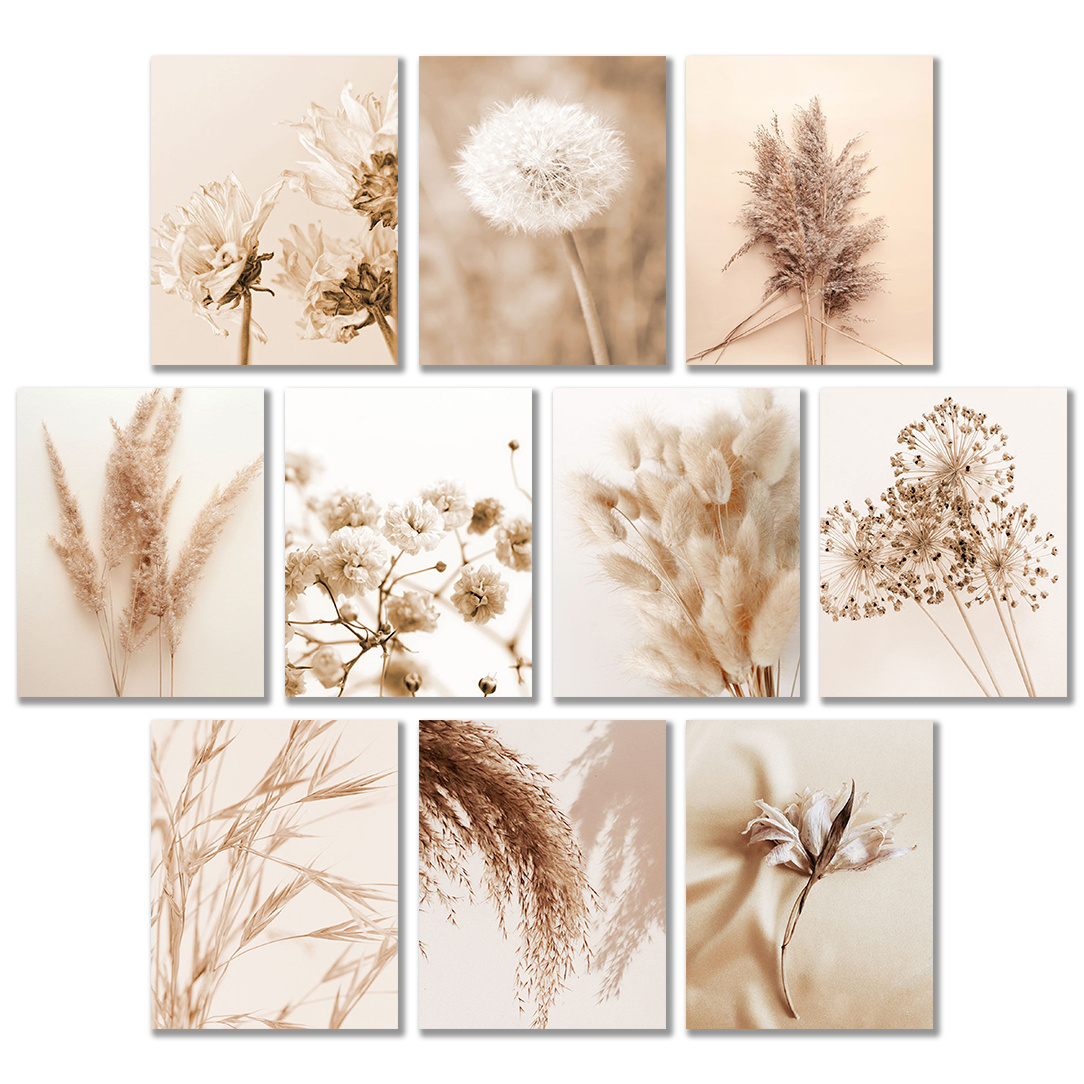 

2d 10pcs Botanical Art Prints, Nature-inspired Posters, Paper Wall Decor For Classroom, Home, Office - 8x10 Inches