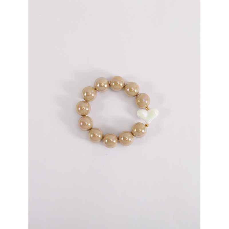 Women's Geometric Beaded Bracelet with Iridescent Effect, Stretchable