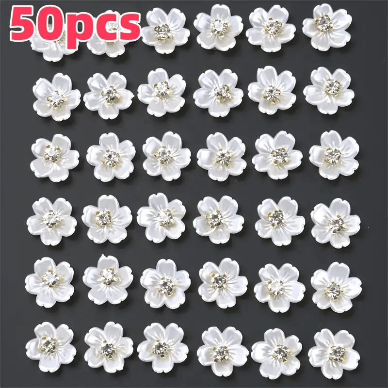 TEMU 50/110pz Perle decorative acriliche bianche a 5 con a lucido, perline boh矇mien leggere da 12 mm fatte a , ciondolo per borsa scarpe da gioielli,