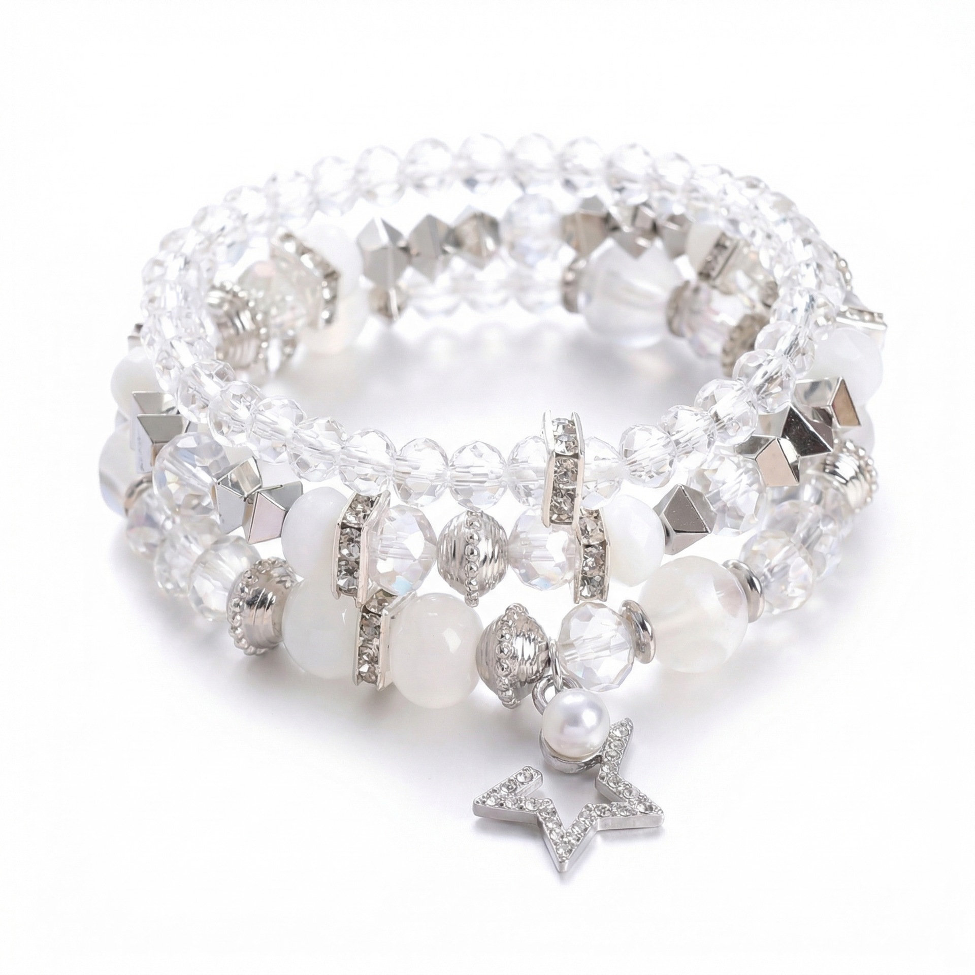 Multi-Layer Stackable Star Pendant Bracelet for Women