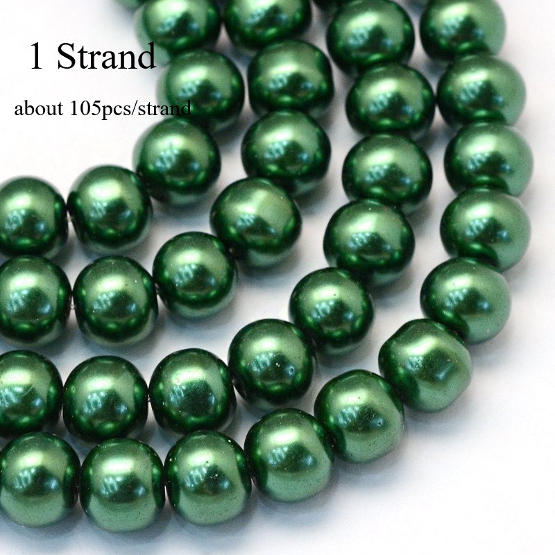 TEMU Lot de 1 de perles rondes en verre peint par cuisson, /prune/bleu roi, 8~9 mm, trou : 1 mm, 105 pcs/, 31,4 pouces, assortiment de perles