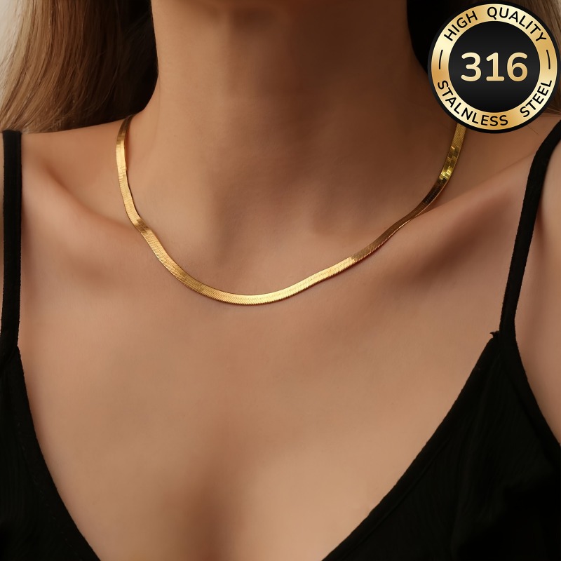 TEMU Collana in acciaio inossidabile ipoallergenico qualit�, resistente allo sbiadimento, e versatile, ed elegante, una collana da donna adatta per