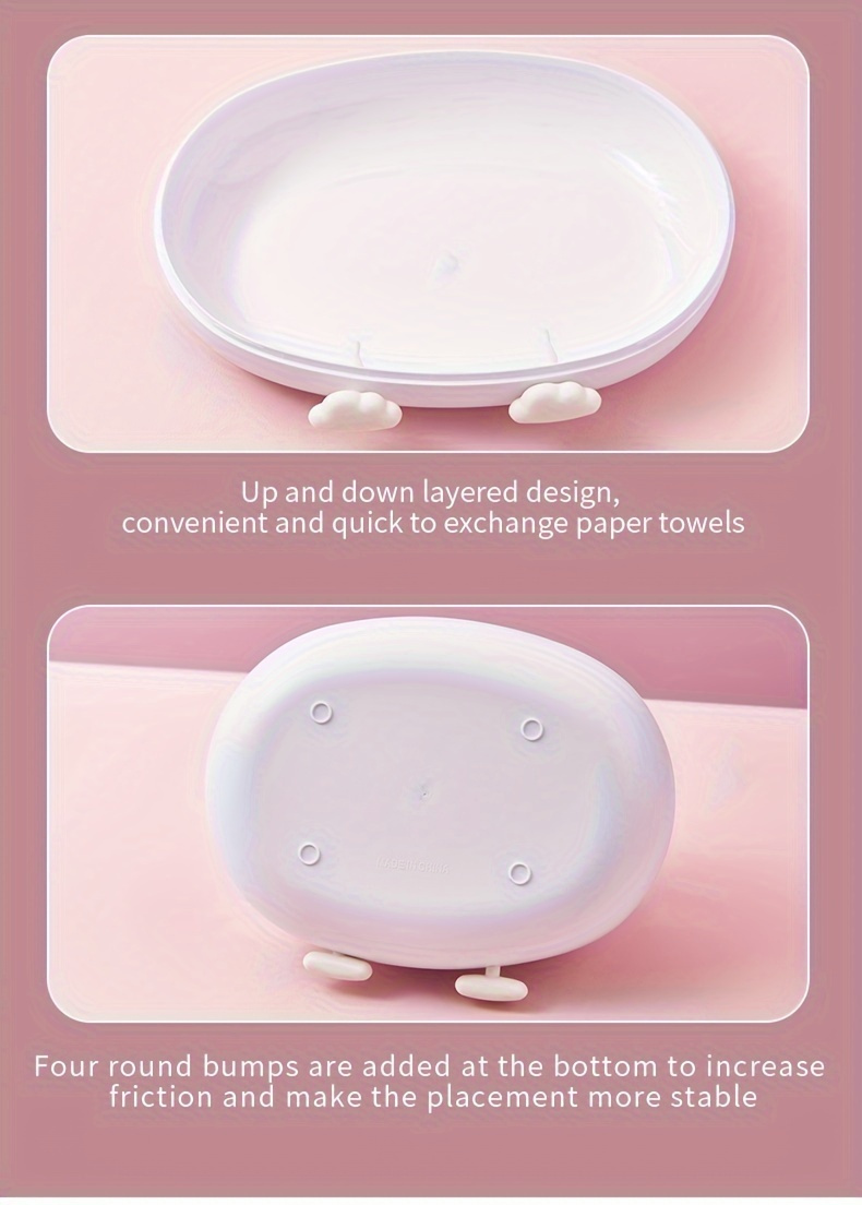 1pc plastic cloud shaped tissue box cover cartoon facial tissue dispenser for   living room bedroom office non food contact storage organizer Product details 6