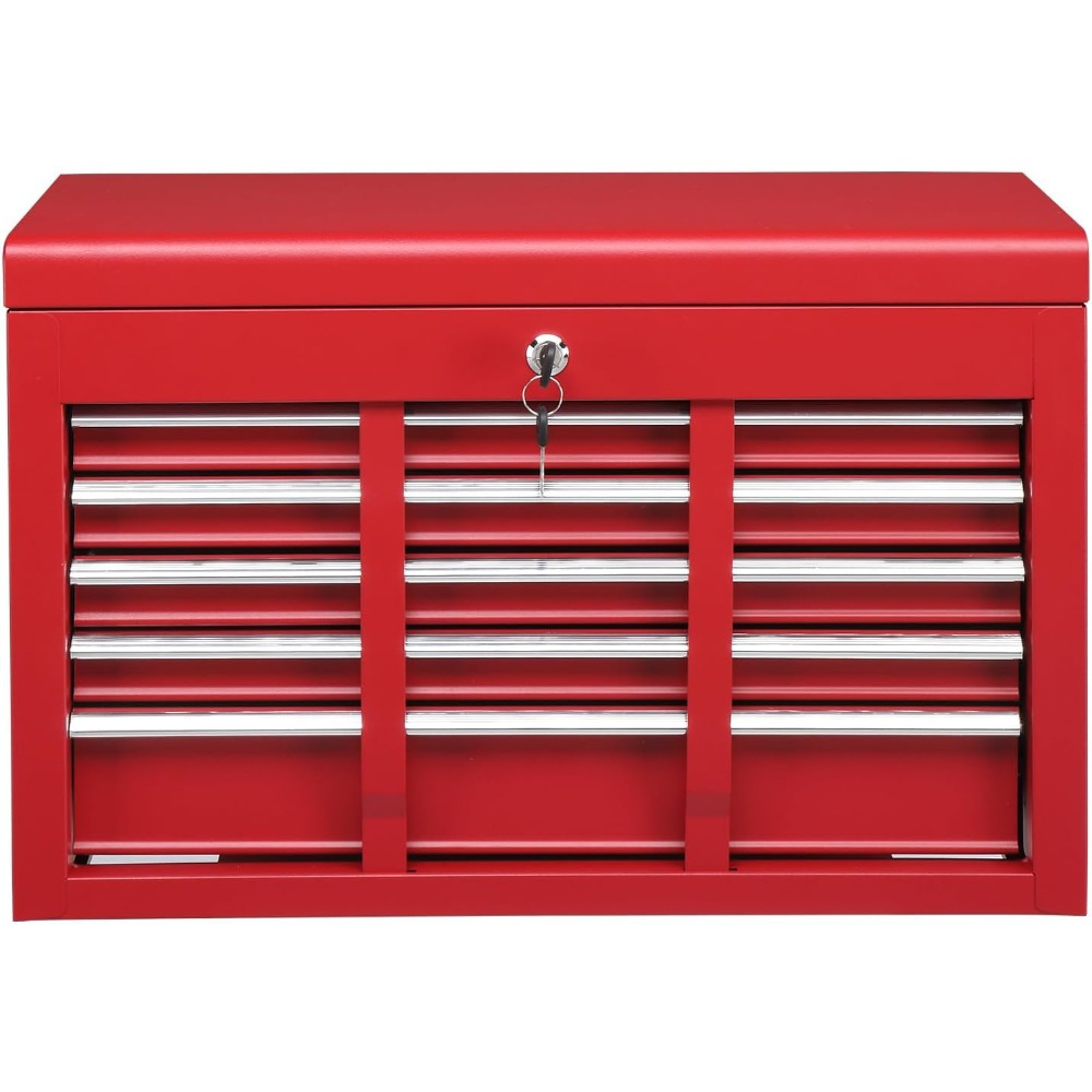 TEMU 24" Portable Tool Box, 5 Drawers And Top Storage Tray Tool Box With Drawers, Lockable Metal Tool Chest Cabinet For Garage, Warehouse, And Home,