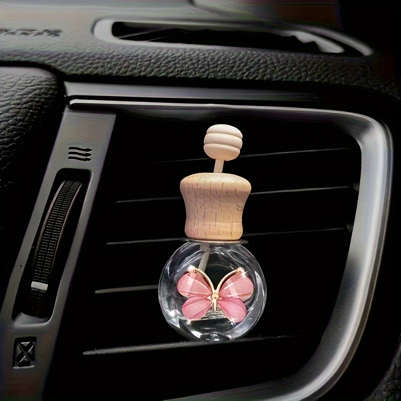 1 unidade Frasco de Vidro Borboleta para Carro, Difusor de Óleo Essencial Reutilizável, Acessório Decorativo Puro para Carro