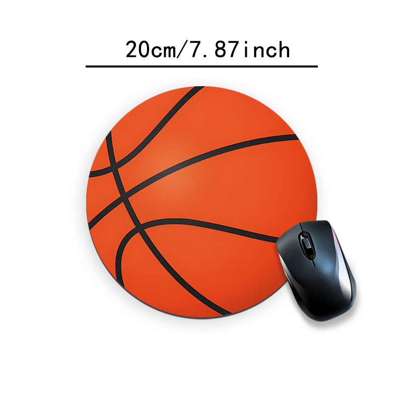 TEMU Tappetino per mouse a forma di da basket antiscivolo, per computer da ufficio e laptop, con base compatibile con desktop, design a tema sportivo