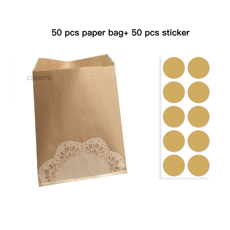 TEMU 50 sacchetti regalo con adesivi | 18x13cm, sacchetti carini e versatili per feste, matrimoni, compleanni ed