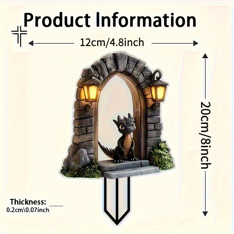 E-shop 2D-Flach, [2D-Flach] 2D-Flach bedruckt, . -Acryl-Gartenpfahl – Fantasie-Freistehende Außendekoration mit integriertem Solarlicht, langlebige