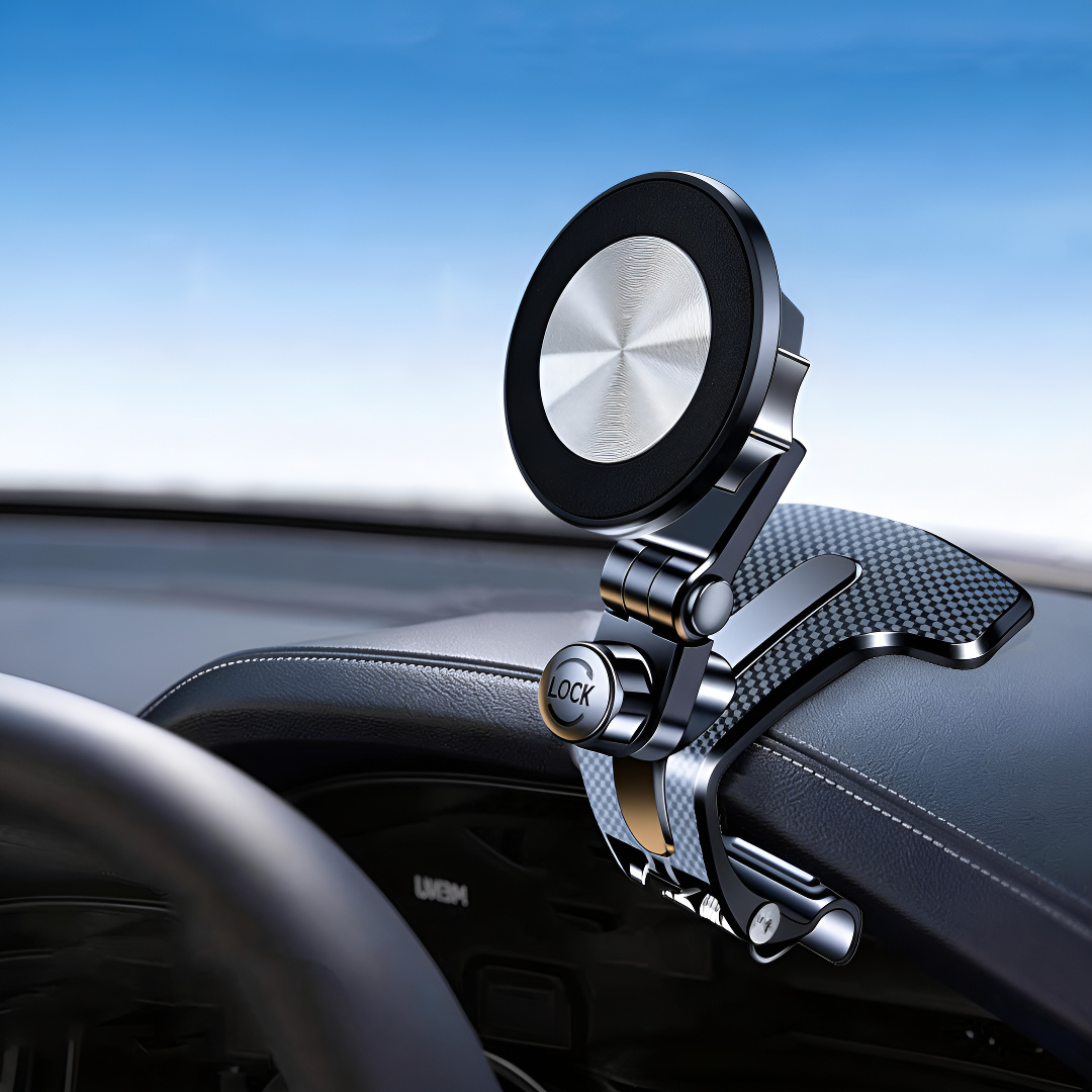TEMU Magnetic Car Phone Holder Dashboard Clip-on With 360° Rotating Adjustable Arm & Base, Anti-shake Suitable For Navigation, Tablet, Smartphone For